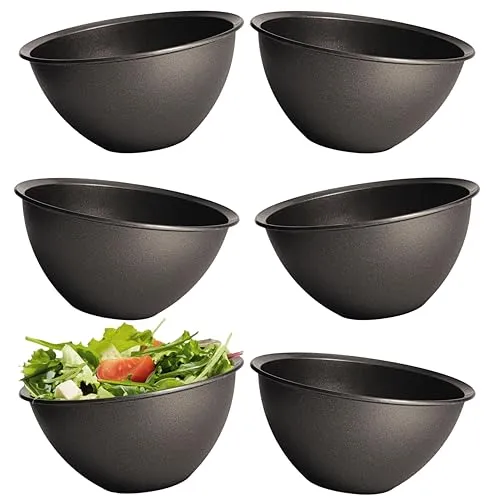 Hausfelder Müslischalen 6er Set Schwarz 750ml | Kunststoff Bowl Set mikrowellengeeignet | Bruchfeste Suppenschüsseln Salatschüssel Snackschalen