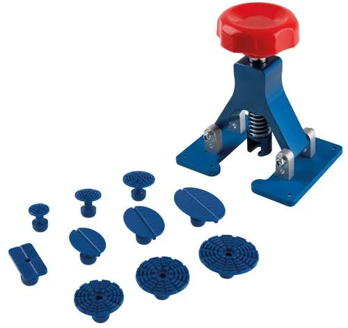 KS TOOLS Klebestück-Satz für Dellenreparatur - Ausbeulwerkzeug mit 11 Teilen, ideal für schnelle und effektive Dellenreparaturen, robustes Material aus Werkzeugstahl.