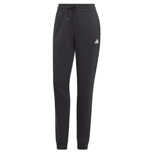 adidas Damen Essentials Linear French Terry Cuffed Pants - Modische Hosen aus 100 % Baumwolle, schmal geschnitten mit elastischem Bund und Kordelzug für perfekten Tragekomfort.