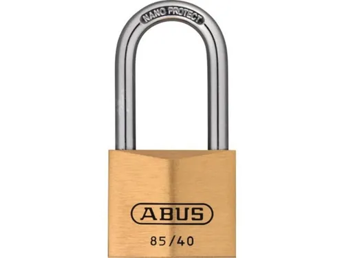 Abus Vorhangschloss 85/40HB40 gleichschließend - Robustes Vorhängeschloss aus massivem Messing mit gleichschließendem Schlüsselprofil für höchste Sicherheit. Ideal für den Außeneinsatz dank extremer Korrosionsbeständigkeit durch Nano Protect.