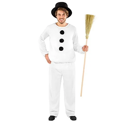 dressforfun tectake Herrenkostüm Schneemann | kuschliges Oberteil mit Langen Ärmeln | Bequeme Hose mit Gummizug | Zylinder (XL | Nr. 300467)