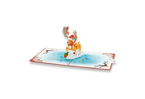 paperdora Weihnachtskarte 3D Pop-Up-Karte „Weihnachten“ mit Umschlag und Wachssiegel - Grußkarte, Weihnachten Geschenk