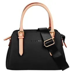 bugatti Ella Henkeltasche 29 cm - Schwarz - Elegante Handtasche von bugatti mit dreigeteiltem Hauptfach, verstärktem Boden und abnehmbarem Schultergurt für einen stilvollen Auftritt bei jeder Gelegenheit.