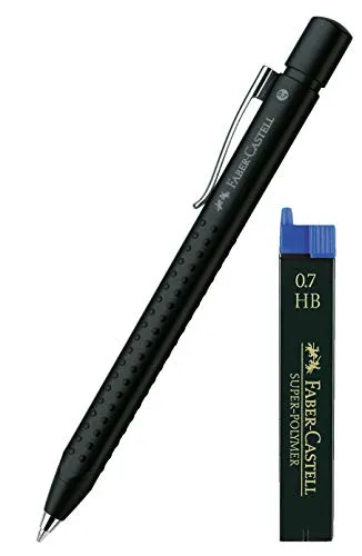 Faber-Castell Druckbleistift Grip 2011, MinenStärke: 0, 7 mm (Schwarz + Minen)