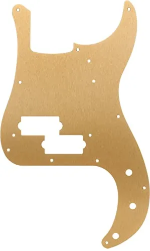Fender Pickguard P-Bass 50s Gold Anodized Alu 1-Ply - Zubehör für Gitarre & Bass, hochwertiges Gold Anodized Aluminium-Schlagbrett für einen klassischen Look und optimale Passform auf Precision Bässen.
