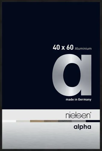 Nielsen Aluminium Bilderrahmen Alpha 40x60 cm eloxal schwarz matt - Moderner Bilderrahmen aus eloxiertem Aluminium in elegantem Schwarz, ideal für Ihre schönsten Fotos. Perfekt zum Hängen und verleiht jedem Raum einen stilvollen Akzent.