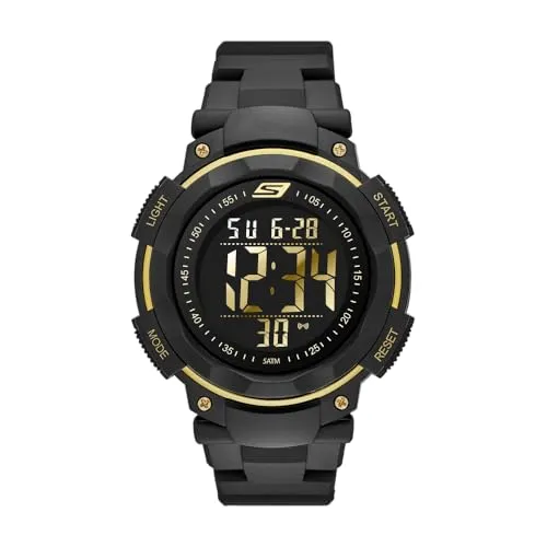 SKECHERS Herren Analog Quartz Uhr SR1019 - Armbanduhr für Herren mit 45 mm Gehäuse, wasserdicht bis 50 m – ideal für Schwimmen und Freizeitaktivitäten.