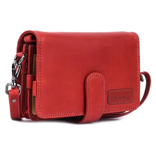 Benthill Reisetasche aus Echt Leder - Taschen mit RFID-Schutz, 11 Kartenfächern und Münzfach, ideal für sicheres Reisen und stilvolles Aufbewahren von Dokumenten.