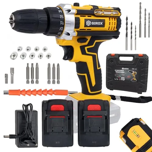 21V Akku Bohrschrauber Set mit 2 Akkus