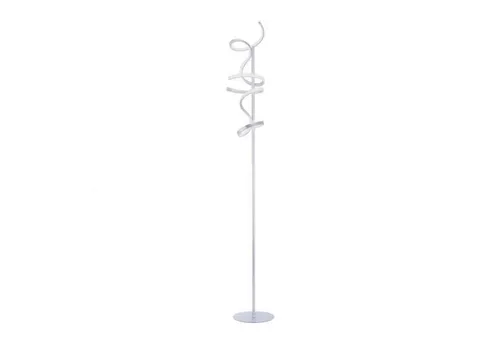 Licht-Erlebnisse Stehlampe TIRWIN, LED fest integriert, Warmweiß, Metall LED mit Dimmer 156 cm hoch in Silber warmweiß 3000 K 1360 lm