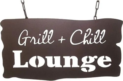 Schild Spruchtafel rostiges Gartenschild Edelrost Rost zum hängen Gartendeko (Grill&Chill Rostoptik)