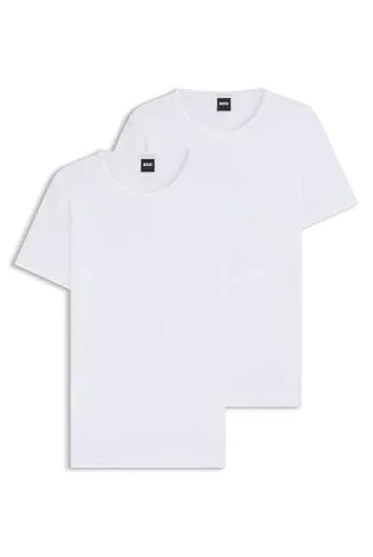 BOSS T-Shirt (Packung, 2-tlg) weiß L (52) - Herren-Shirts, bequemes 2er Set aus 95% Baumwolle, ideal für den Alltag und Maschinenwäsche geeignet.