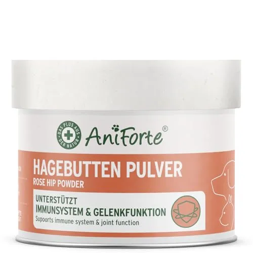 AniForte Hagebuttenpulver für Hunde & Katzen 250g – 100% Hagebutten, reich an Vitamin C, zur Unterstützung des Immunsystems