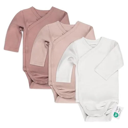 LaLoona Body (3er-Pack) - Baby-Wäsche: 3er Pack Wickelbody aus 100% Baumwolle, hautfreundlich und pflegeleicht, ideal für empfindliche Babyhaut.