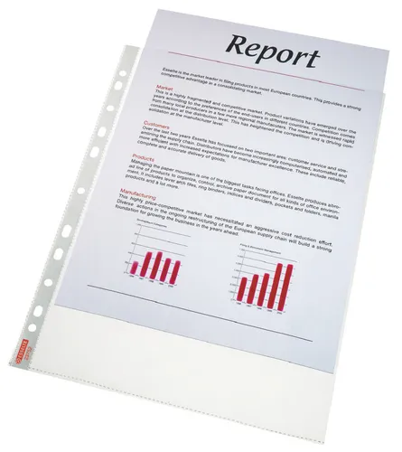 Esselte Prospekthülle Standard DIN A4 PP genarbt 0,07 mm 100 Hüllen
