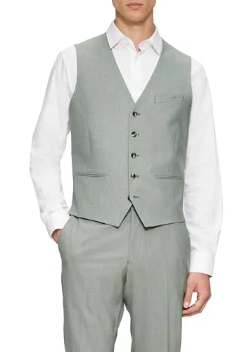 s.Oliver s.O Pure: Anzug-Weste mit feiner Webstruktur in grün von s.Oliver