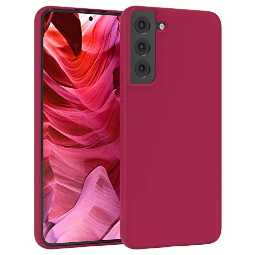 EAZY CASE Premium Silikon Handyhülle kompatibel mit Galaxy S22 Plus 5G Slimcover mit Kameraschutz und Innenfutter, Silikonhülle, Schutzhülle, Bumper, Handy Case, Hülle, Softcase, Beere