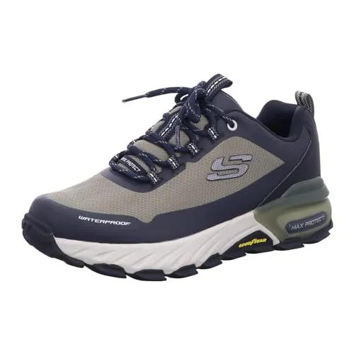 SKECHERS Sneaker aus Lederimitat für Herren, Gr. 41, grün (olive) - Sneaker aus Lederimitat mit wasserabweisendem Obermaterial und Skechers Air-Cooled Memory Foam®-Innensohle für hohen Tragekomfort und modernes Design.