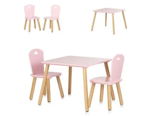 Chipolino Kinder Tischset Holztisch mit 2 Stühlen – 3-teilig