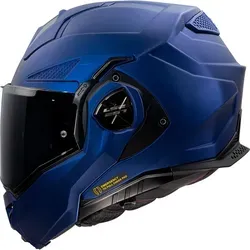 LS2 ADVANT X SOLID Navy Blue, Modularer Motorradhelm, Größe L - Motorradhelm mit Tri-Composite-HPFC-Faserschale für optimale Sicherheit, modular mit Auto-Up-System für schnellen Wechsel zwischen Modi und ECE 22.06-zugelassen.