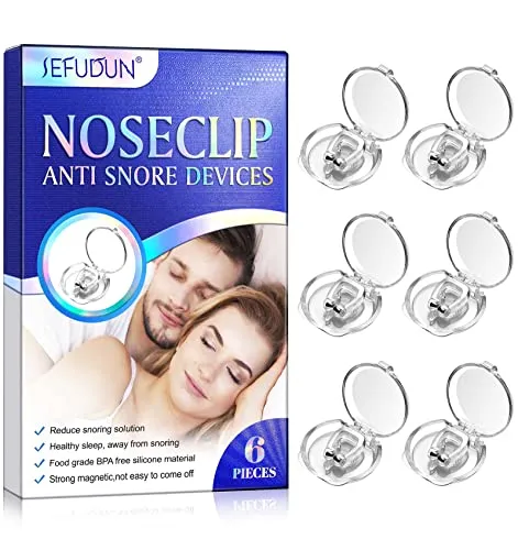Schnarchstopper Anti Schnarch Nasenclip, 6pcs Schnarchen Stopper Nasenklammer Nasenspreizer Anti Snoring Nasendilatator, Magnetischer Schnarchschutz für komfortablen Schlaf und Bessere Atmung