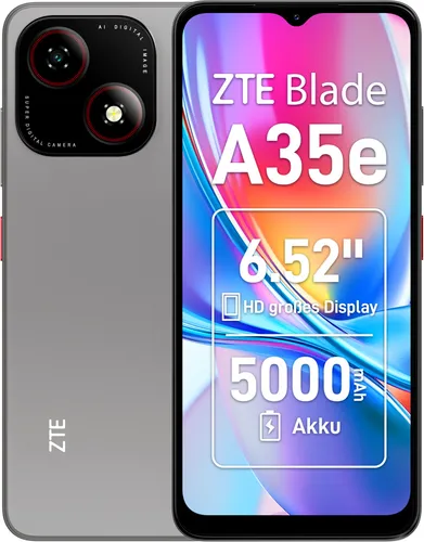 ZTE Smartphone Blade A35e - Handys & Smartphones mit 64 GB Speicher, elegantes silvery gray Design und ideal für Multimedia-Anwendungen.