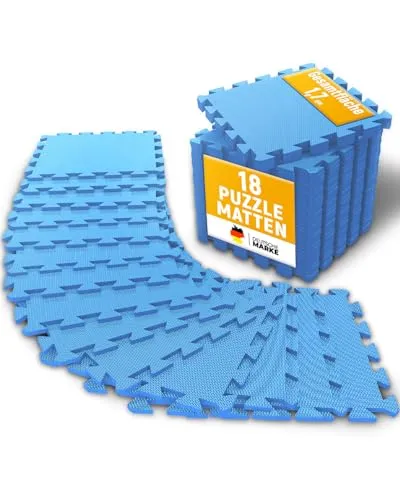 NEOLYMP Bodenmatte - Robuste Fitness Bodenschutzmatte - Bodenmatten für Fitness und Gym, rutschfest und hygienisch, schützt den Fußboden effektiv bei intensivem Training. Inkl. 18 Puzzlestücke und Randteile, ideal für Home Gym.