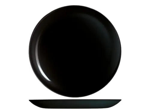 H+H Premiere Set 6 Speiseteller, Glas, schwarz, 27cm