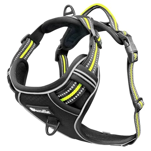 bluzelle Hundegeschirr für mittelgroße Hunde, Reflektierendes Anti-Zug Brustgeschirr mit GPS-Tasche - Sicherheitsgeschirr für Hunde mit effektivem Anti-Zug Design für entspannte Spaziergänge und integrierter GPS-Tasche zur sicheren Aufbewahrung von Tracker und ID-Tags.