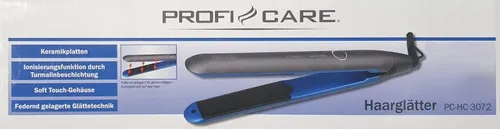 ProfiCare Haarglätter PC-HC 3072 Keramik Glätteisen mit Ionisierung Grau / Blau