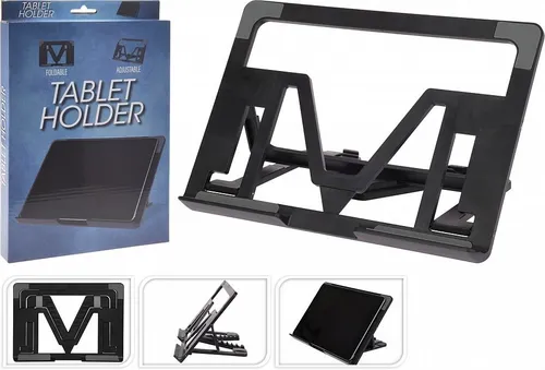 Tabletständer Tablethalter Aufsteller 26cm Schwarz Kunststoff Verstellbar Halter