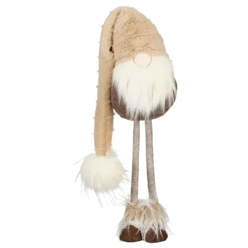 Mica Decorations Gnom Skulptur - Niedlicher Weihnachtswichtel in Braun (L19xB16xH54cm) - Gemütliche Weihnachtsdekoration: Dieser niedliche Gnom aus der Mica Decorations Kollektion bringt festliche Stimmung in Ihr Zuhause. Ideal für Sideboard, Weihnachtsbaum oder Kamin.