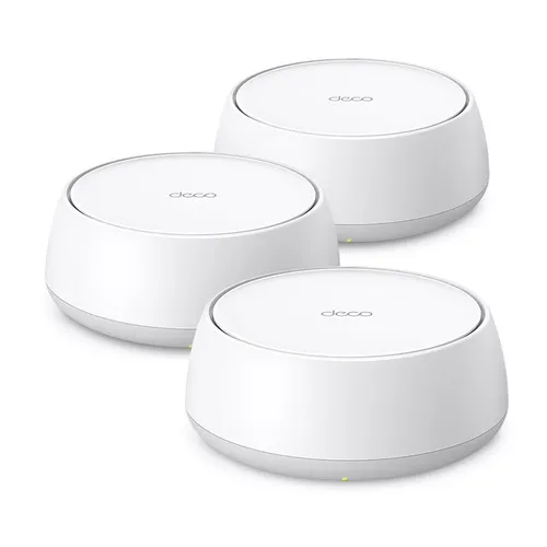 TP-Link Deco BE25 WiFi 7 Mesh WLAN (3 Pack) - WLAN-Mesh-System mit WiFi 7 für hohe Geschwindigkeiten bis zu 3,6 Gbps und AI-gesteuertem Roaming für nahtlose Verbindungen in Häusern mit 4-6 Zimmern.