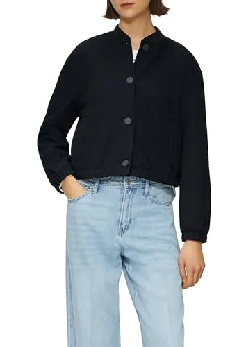 s.Oliver Strukturierter Blouson im Relaxed Fit - Bequemer Blouson aus Interlockjersey, leicht gefüttert mit Stehkragen und praktischen Eingrifftaschen. Ideal für entspannte Outfits!
