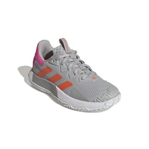 adidas Tennisschuhe SoleMatch Control Allcourt grau Damen, Größe 42 2/3 (US 10) - Wanderschuhe für Damen, bieten optimalen Halt und Stabilität durch TPU-Zonen, flexibles Bounce für Komfort und Adiwear Außensohle für besten Grip auf dem Court.