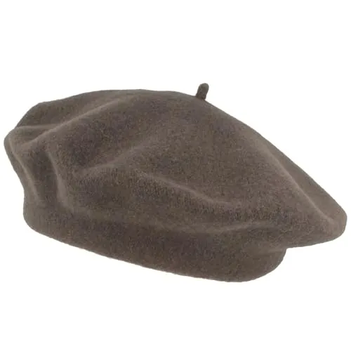 Breiter Damen Baskenmütze Damenmütze Wollmütze - One Size - Barret aus 100% Wolle