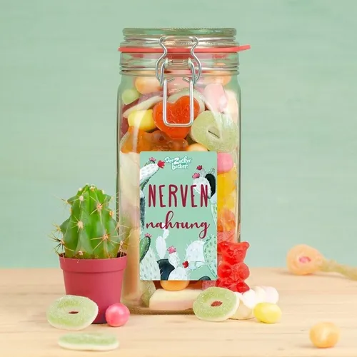 Nervennahrung Bügelglas - Süßigkeiten zum verschenken