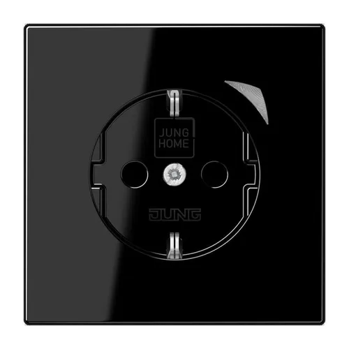 JUNG HOME SCHUKO® Steckdose mit Funktionsanzeige, schwarz in schwarz von Jung SCHUKO Steckdosen Abdeckung