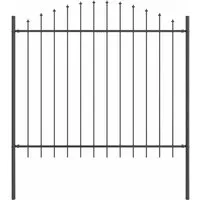 vidaXL Gartenzaun Grau 1360 x 150 cm - Gartenzäune, pulverbeschichteter Stahl für extreme Langlebigkeit und Widerstandsfähigkeit gegen Wetterschäden – ideal für Gärten und Terrassen.