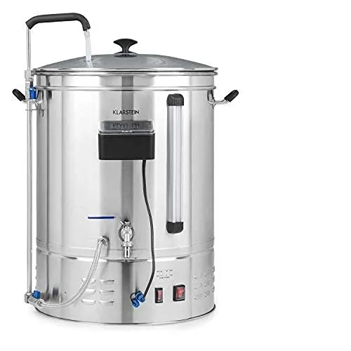 Klarstein Brauheld Pro 70L - Bierbrauanlage - Multikocher für Hobbybrauer mit 70L Volumen, 11 programmierbaren Brauschritten und präziser Temperaturkontrolle von 30-100 °C für perfektes Selbstgebrautes.