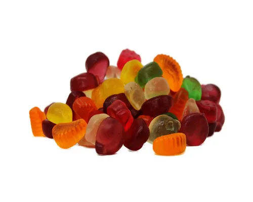 Fruchtgummi Bären & Co. Süßigkeit, Fruchtgummi Früchtecocktail in Form von Obst zuckerfrei 300g