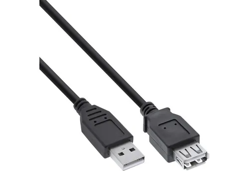 Inline InLine® USB 2.0 Verlängerung, Stecker / Buchse, Typ A, schwarz, 2m USB-Kabel