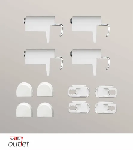 Lysel Zubehör SET Klemmträger für Plissee, Jalousie und Rollo Weiß