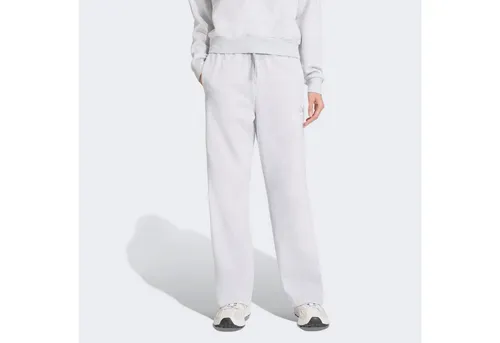 adidas Damen Essentials 3-Stripes Fleece-Hose in grau von adidas