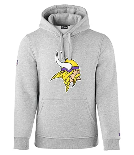New Era NFL Minnesota Vikings Team Logo Hoodie - Grau - S - Hochwertiger Kapuzenpullover mit großem Minnesota Vikings Logo-Print und gesticktem NFL Logo. Ideal für Fans, die ihren Teamgeist stilvoll zeigen möchten.