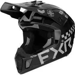FXR Clutch Gladiator 2024 Motocross Helm, schwarz-grau, Größe L für Männer