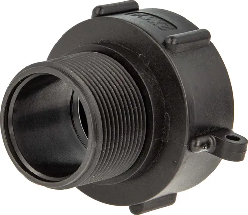 tecuro IBC Adapter Anschlusskappe mit Grobgewinde S60 x 6 und Aussengewinde 1 1/2 Zoll (DN40), HDPE