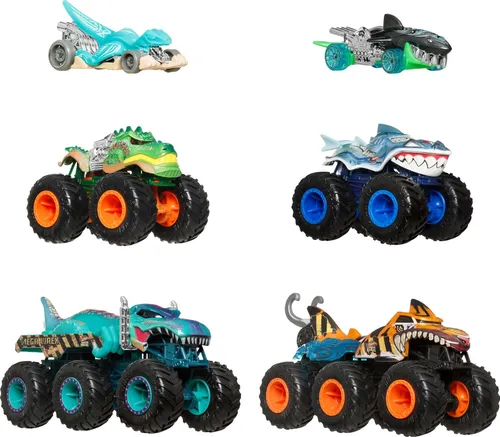 Hot Wheels Toy Cars & Monster Trucks, Sharks vs. Dinos Multipack wit (US IMPORT)