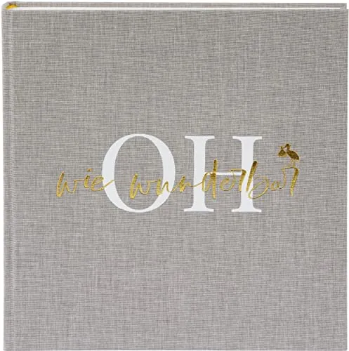 Goldbuch Fotoalbum Linum 2.0 grau Oh wie wunderbar 30x31 cm 60 weiße Seiten