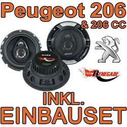 Peugeot 206 + SW CC 3-WEGE Lautsprecher Set